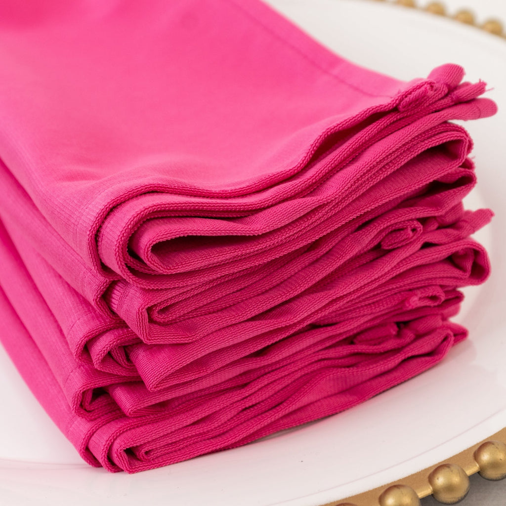 5 Pack Fuchsia Scuba Napkins â€“ 17"x17", Wrinkle - Free & Stain Resistant Cloth Napkins - Bell Racket Store