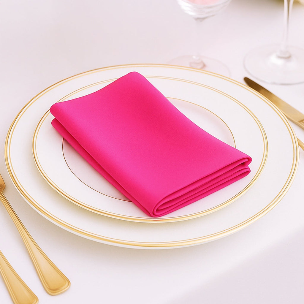 5 Pack Fuchsia Scuba Napkins â€“ 17"x17", Wrinkle - Free & Stain Resistant Cloth Napkins - Bell Racket Store