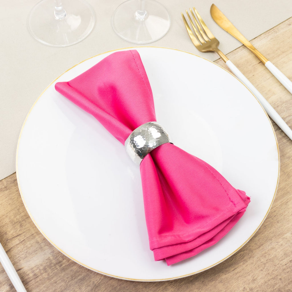 5 Pack Fuchsia Scuba Napkins â€“ 17"x17", Wrinkle - Free & Stain Resistant Cloth Napkins - Bell Racket Store