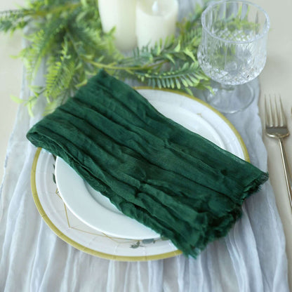 5 Pack Gauze Cheesecloth 24"x19" Napkins Hunter Emerald Green Reusable Dinner Napkins - Bell Racket Store