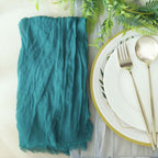 5 Pack Gauze Cheesecloth 24"x19" Napkins Peacock Teal Reusable Dinner Napkins - Bell Racket Store