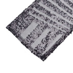 5 Pack Glitz Sequin Chair Sashes with Geometric Diamond Design 6"x88" Black - Glittering Accent for Weddings - Bell Racket Store