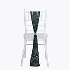 5 Pack Glitz Sequin Chair Sashes with Geometric Diamond Design 6"x88" Hunter Emerald Green - Bell Racket Store