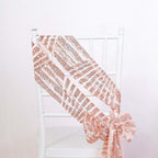 5 Pack Glitz Sequin Chair Sashes with Geometric Diamond Design 6"x88" Rose Gold - Bell Racket Store