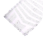 5 Pack Glitz Sequin Chair Sashes with Geometric Diamond Design 6"x88"Silver - Bell Racket Store