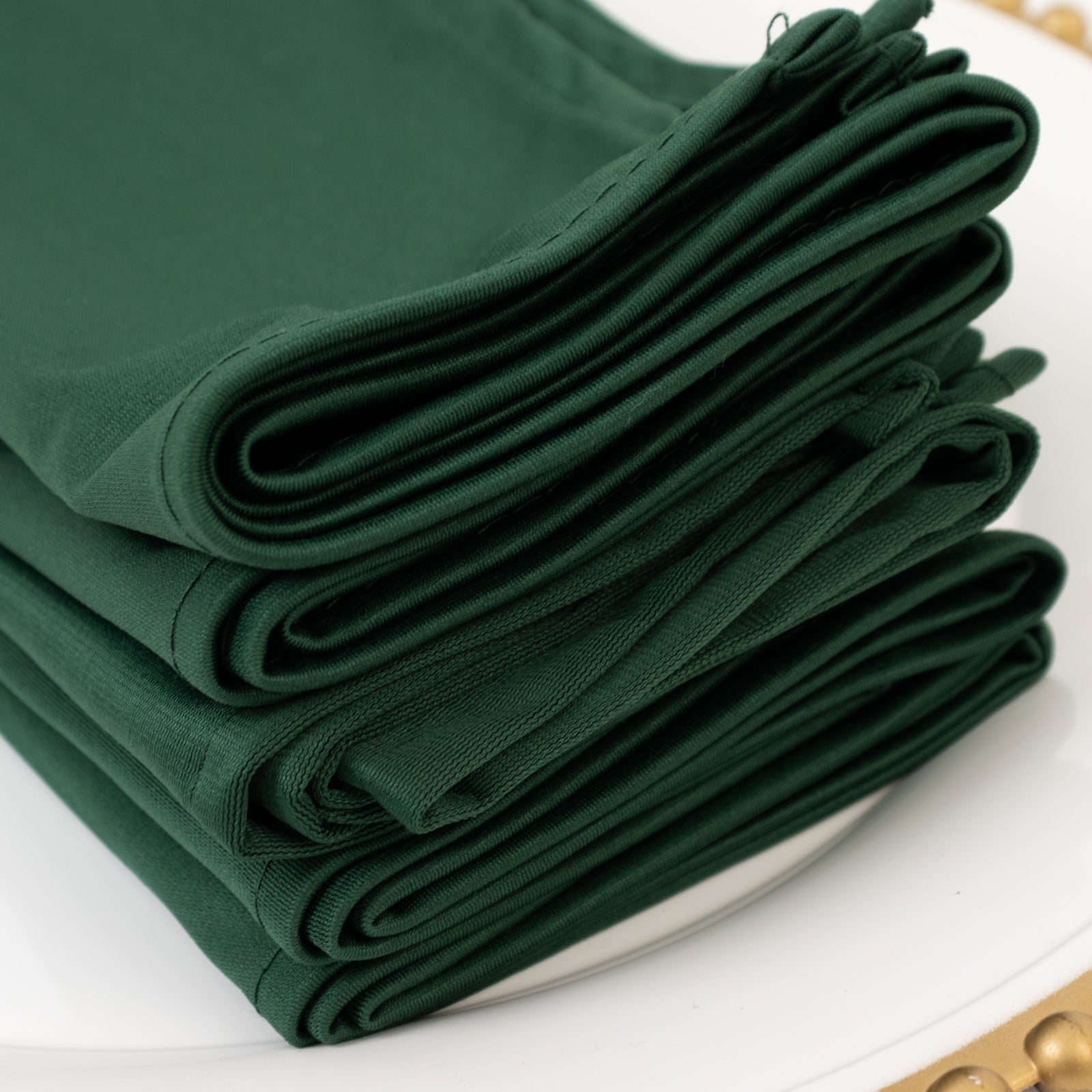 5 Pack Hunter Emerald Green Scuba Napkins â€“ 17"x17", Wrinkle - Free & Stain Resistant Cloth Napkins - Bell Racket Store