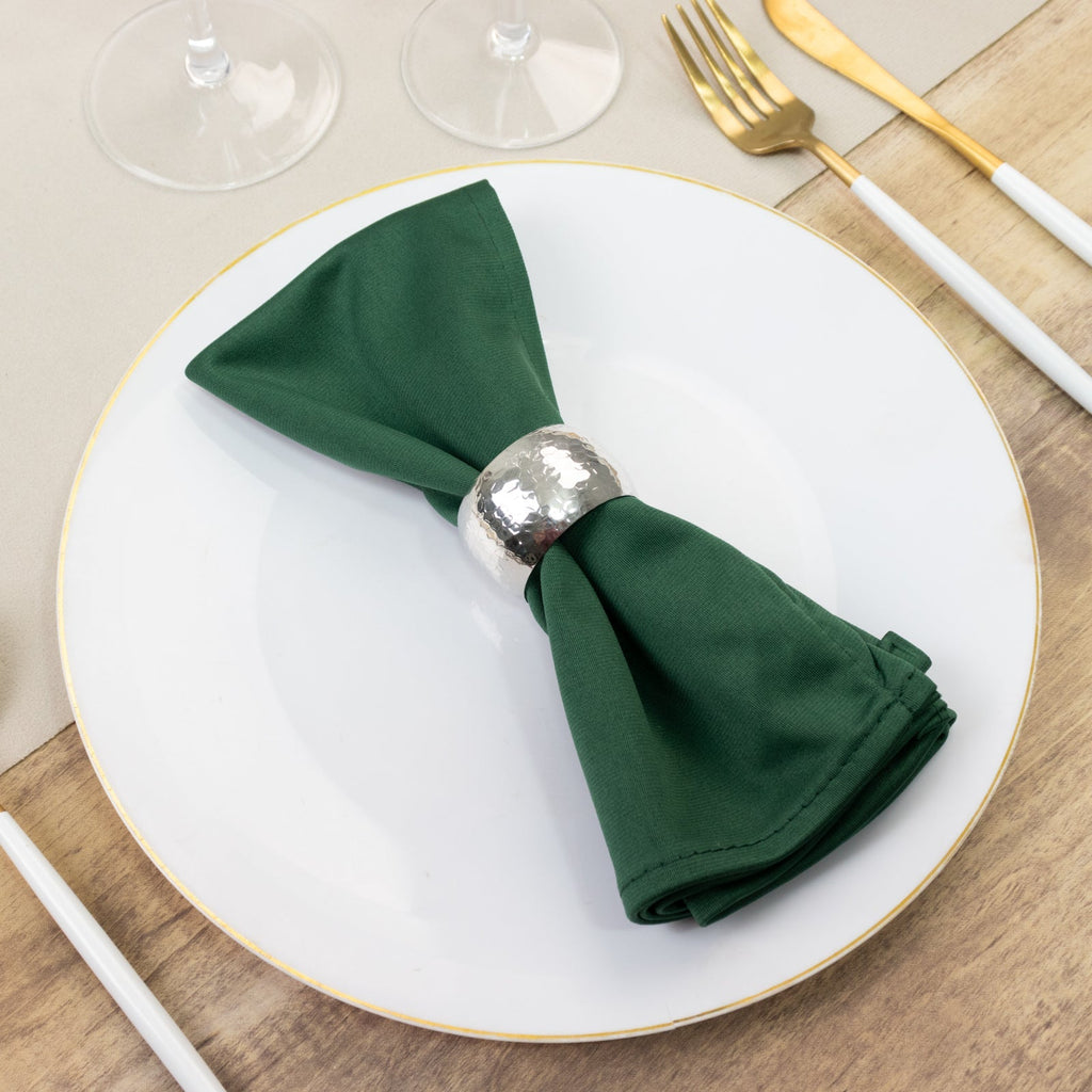 5 Pack Hunter Emerald Green Scuba Napkins â€“ 17"x17", Wrinkle - Free & Stain Resistant Cloth Napkins - Bell Racket Store