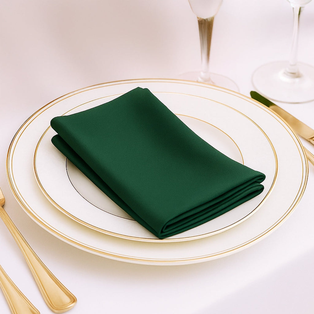 5 Pack Hunter Emerald Green Scuba Napkins â€“ 17"x17", Wrinkle - Free & Stain Resistant Cloth Napkins - Bell Racket Store