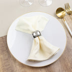 5 Pack Ivory Scuba Napkins â€“ 17"x17", Wrinkle - Free & Stain Resistant Cloth Napkins - Bell Racket Store