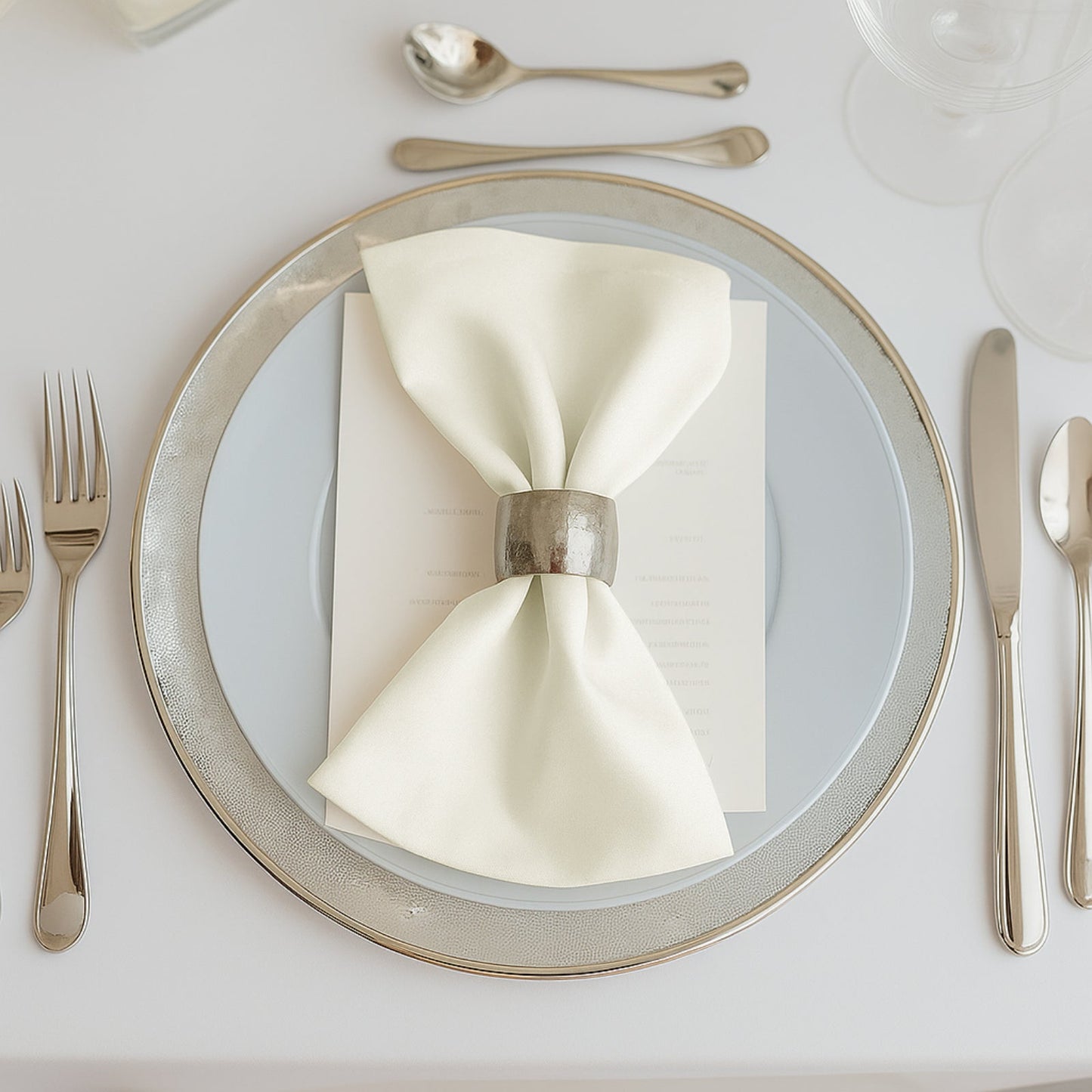 5 Pack Ivory Scuba Napkins â€“ 17"x17", Wrinkle - Free & Stain Resistant Cloth Napkins - Bell Racket Store