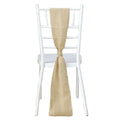 5 Pack Jute Faux Burlap 6"x108" Chair Sashes Natural - Boho Chic Linen Decor