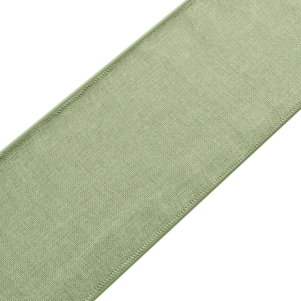 5 Pack Jute Faux Burlap 6"x108" Chair Sashes Sage Green - Boho Chic Linen Decor - Bell Racket Store