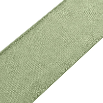 5 Pack Jute Faux Burlap 6"x108" Chair Sashes Sage Green - Boho Chic Linen Decor - Bell Racket Store