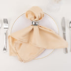 5 Pack Lamour Satin 20"x20" Napkins Beige - Soft Matte Finish Dinner Napkins - Bell Racket Store