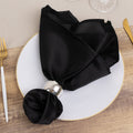 5 Pack Lamour Satin 20"x20" Napkins Black - Exquisite Dinner Napkins with Soft Matte Finish for Weddings & Events - Bell Racket Store