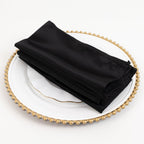 5 Pack Lamour Satin 20"x20" Napkins Black - Exquisite Dinner Napkins with Soft Matte Finish for Weddings & Events - Bell Racket Store