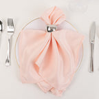 5 Pack Lamour Satin 20"x20" Napkins Blush - Soft Matte Finish Dinner Napkins - Bell Racket Store