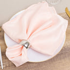 5 Pack Lamour Satin 20"x20" Napkins Blush - Soft Matte Finish Dinner Napkins - Bell Racket Store