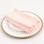 5 Pack Lamour Satin 20"x20" Napkins Blush - Soft Matte Finish Dinner Napkins - Bell Racket Store