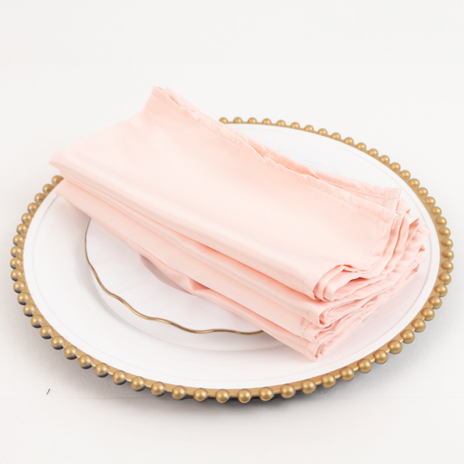 5 Pack Lamour Satin 20"x20" Napkins Blush - Soft Matte Finish Dinner Napkins - Bell Racket Store