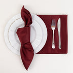 5 Pack Lamour Satin 20"x20" Napkins Burgundy - Soft Matte Finish Dinner Napkins - Bell Racket Store