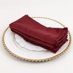 5 Pack Lamour Satin 20"x20" Napkins Burgundy - Soft Matte Finish Dinner Napkins - Bell Racket Store