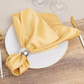 5 Pack Lamour Satin 20"x20" Napkins Champagne - Soft Matte Finish Dinner Napkins - Bell Racket Store