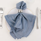 5 Pack Lamour Satin 20"x20" Napkins Dusty Blue - Soft Matte Finish Dinner Napkins - Bell Racket Store