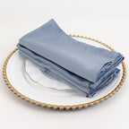 5 Pack Lamour Satin 20"x20" Napkins Dusty Blue - Soft Matte Finish Dinner Napkins - Bell Racket Store