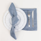 5 Pack Lamour Satin 20"x20" Napkins Dusty Blue - Soft Matte Finish Dinner Napkins - Bell Racket Store