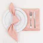 5 Pack Lamour Satin 20"x20" Napkins Dusty Rose - Soft Matte Finish Dinner Napkins - Bell Racket Store
