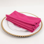 5 Pack Lamour Satin 20"x20" Napkins Fuchsia - Soft Matte Finish Dinner Napkins - Bell Racket Store