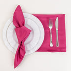 5 Pack Lamour Satin 20"x20" Napkins Fuchsia - Soft Matte Finish Dinner Napkins - Bell Racket Store