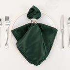 5 Pack Lamour Satin 20"x20" Napkins Hunter Emerald Green - Soft Matte Finish Dinner Napkins - Bell Racket Store