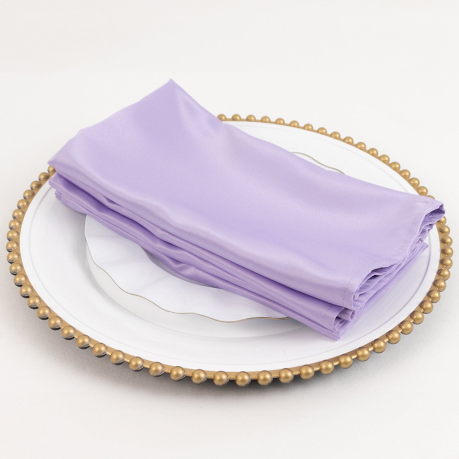 5 Pack Lamour Satin 20"x20" Napkins Lavender Lilac - Soft Matte Finish Dinner Napkins - Bell Racket Store