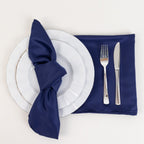 5 Pack Lamour Satin 20"x20" Napkins Navy Blue - Soft Matte Finish Dinner Napkins - Bell Racket Store