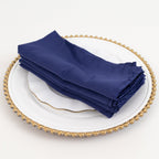 5 Pack Lamour Satin 20"x20" Napkins Navy Blue - Soft Matte Finish Dinner Napkins - Bell Racket Store