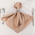 5 Pack Lamour Satin 20"x20" Napkins Nude - Soft Matte Finish Dinner Napkins - Bell Racket Store