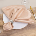 5 Pack Lamour Satin 20"x20" Napkins Nude - Soft Matte Finish Dinner Napkins - Bell Racket Store
