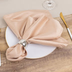 5 Pack Lamour Satin 20"x20" Napkins Nude - Soft Matte Finish Dinner Napkins - Bell Racket Store
