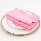 5 Pack Lamour Satin 20"x20" Napkins Pink - Soft Matte Finish Dinner Napkins - Bell Racket Store