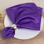 5 Pack Lamour Satin 20"x20" Napkins Purple - Soft Matte Finish Dinner Napkins - Bell Racket Store