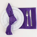 5 Pack Lamour Satin 20"x20" Napkins Purple - Soft Matte Finish Dinner Napkins - Bell Racket Store