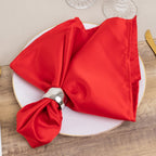 5 Pack Lamour Satin 20"x20" Napkins Red - Soft Matte Finish Dinner Napkins - Bell Racket Store