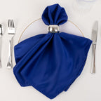 5 Pack Lamour Satin 20"x20" Napkins Royal Blue - Soft Matte Finish Dinner Napkins - Bell Racket Store