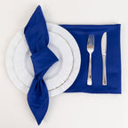 5 Pack Lamour Satin 20"x20" Napkins Royal Blue - Soft Matte Finish Dinner Napkins - Bell Racket Store