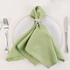 5 Pack Lamour Satin 20"x20" Napkins Sage Green - Soft Matte Finish Dinner Napkins - Bell Racket Store