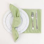 5 Pack Lamour Satin 20"x20" Napkins Sage Green - Soft Matte Finish Dinner Napkins - Bell Racket Store