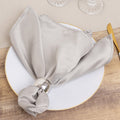 5 Pack Lamour Satin 20"x20" Napkins Silver - Soft Matte Finish Dinner Napkins - Bell Racket Store