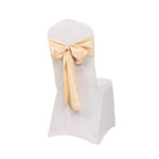 5 Pack Lamour Satin 6"x106" Chair Sashes Beige - Stylish Reusable Decorative Bows - Bell Racket Store